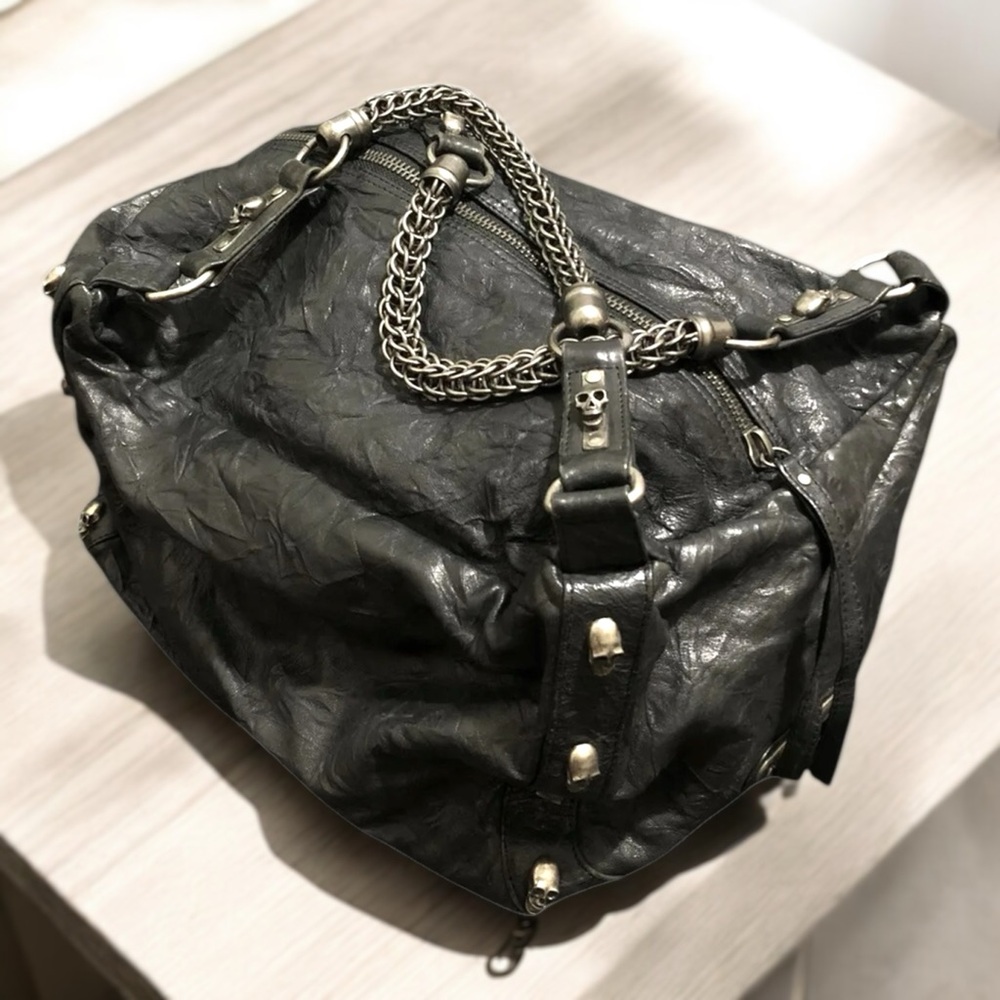 Thomas Wylde VINTAGE RARE Black SKULL Lambskin Oxford Circus Bag